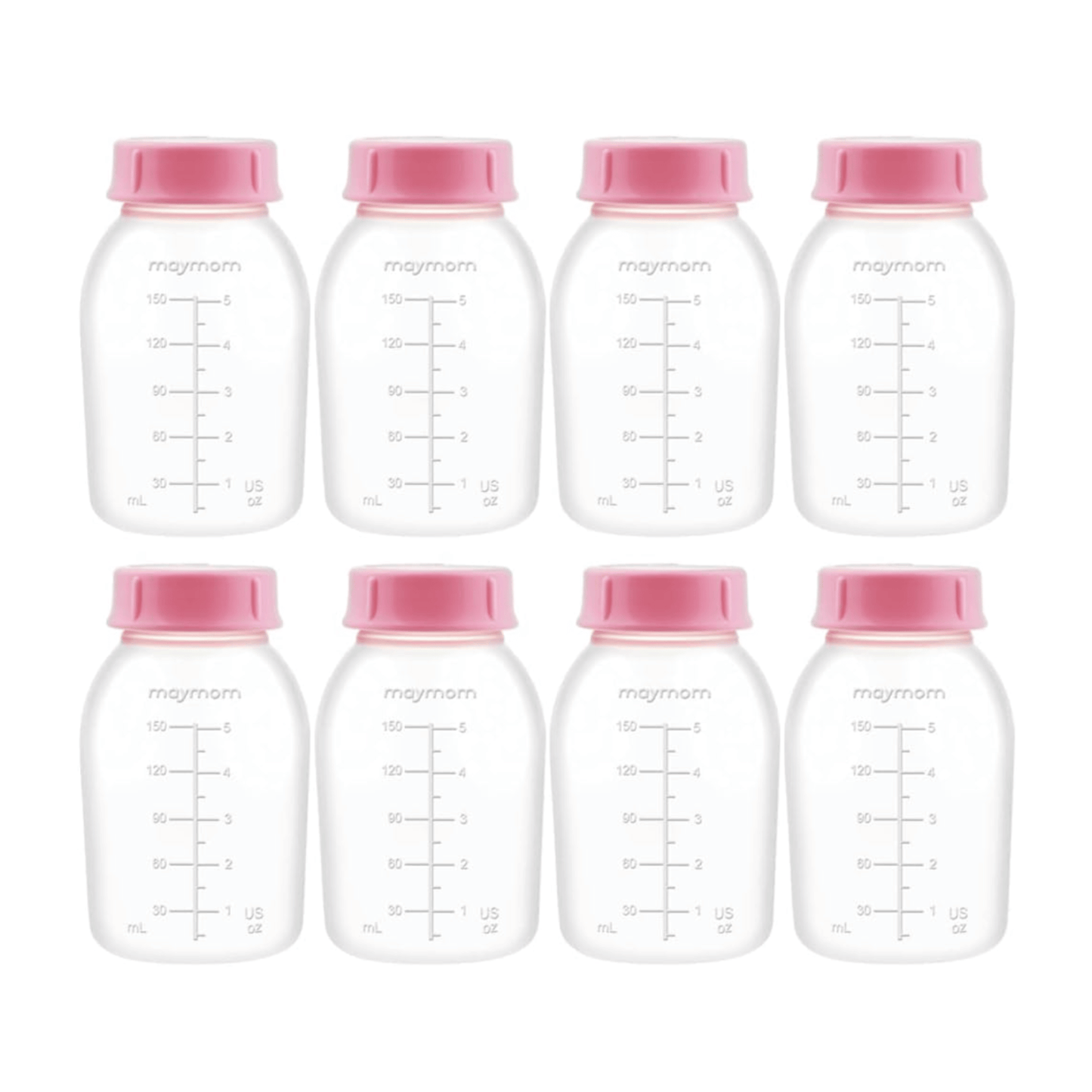 Pojemniki na mleko Maymom 150 ml 8 sztuk - wielorazowe butelki do odciągania i przechowywania mleka kobiecego