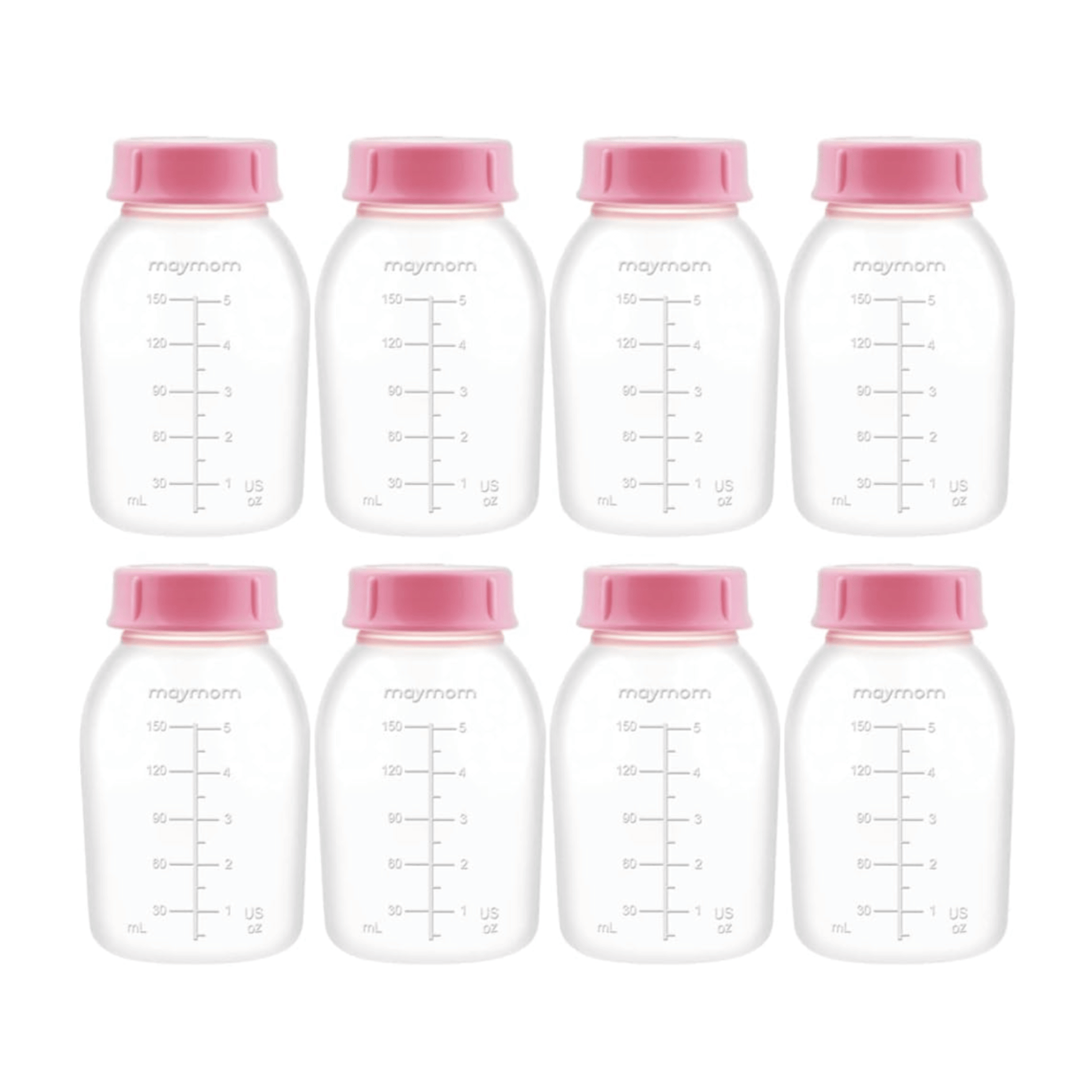 Pojemniki na mleko Maymom 150 ml 8 sztuk - wielorazowe butelki do odciągania i przechowywania mleka kobiecego